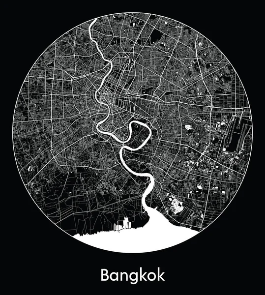 Şehir Haritası Bangkok Tayland Asya vektör ilüstrasyonu