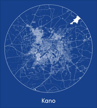 Şehir Haritası Kano Nijerya Afrika Çember vektör çizimi