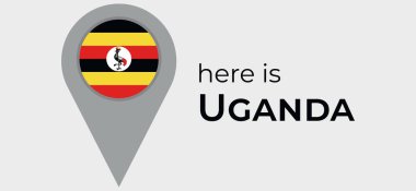 Uganda ulusal bayrak haritası işaret simgesi simgesi illüstrasyonu