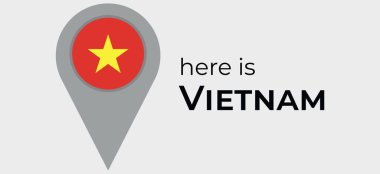 Vietnam Ulusal Bayrak Haritası iğne simgesi illüstrasyonu