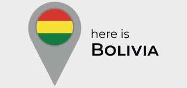 Bolivya ulusal bayrak haritası işaret simgesi simgesi illüstrasyonu