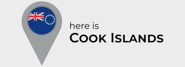 Cook Adaları ulusal bayrak haritası işaret simgesi simgesi illüstrasyonu