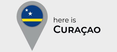 Curacao ulusal bayrak haritası işaret simgesi simgesi illüstrasyonu