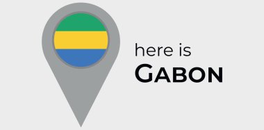 Gabon ulusal bayrak haritası işaret simgesi simgesi illüstrasyonu