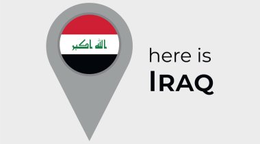 Irak ulusal bayrak haritası iğne simgesi illüstrasyonu