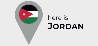 Ürdün Ulusal Bayrak Harita İşaretleyici iğne resimleme