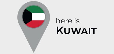 Kuveyt ulusal bayrak haritası işaret simgesi simgesi illüstrasyonu