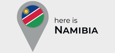 Namibya Ulusal Bayrak Harita İşaretleyici iğne simgesi illüstrasyonu