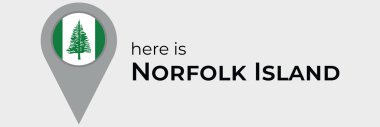 Norfolk Adası Ulusal Bayrak Haritası iğne simgesi illüstrasyonu