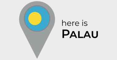 Palau ulusal bayrak haritası işaret simgesi simgesi illüstrasyonu