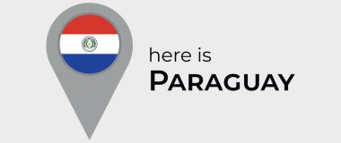 Paraguay ulusal bayrak haritası işaret simgesi simgesi illüstrasyonu