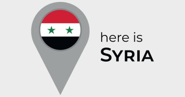 Suriye ulusal bayrak haritası işaretleyici broş illüstrasyonu