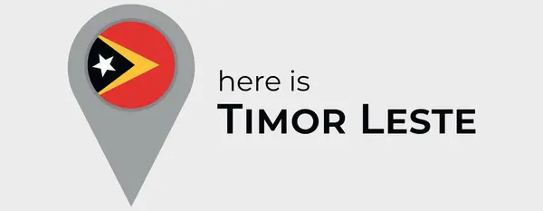 Timor Leste Nemzeti Zászló Térkép Marker Pin Ikon Illusztráció Jogdíjmentes Stock Illusztrációk