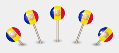 Andorra ulusal bayrak haritası işaret simgesi simgesi illüstrasyonu