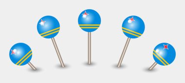 Aruba ulusal bayrak haritası işaret simgesi simgesi illüstrasyonu