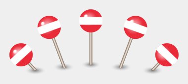 Avusturya ulusal bayrak haritası iğne simgesi illüstrasyonu