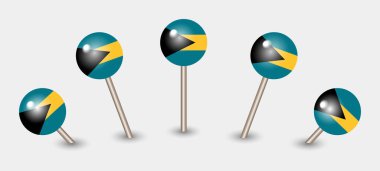 Bahamalar ulusal bayrak haritası işaret simgesi simgesi illüstrasyonuName