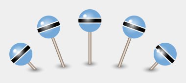 Botswana ulusal bayrak haritası işaret simgesi simgesi illüstrasyonu