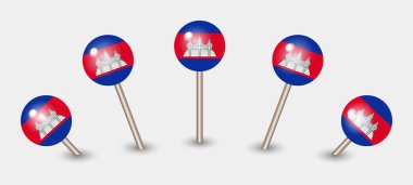 Kamboçya ulusal bayrak haritası işaret simgesi simgesi illüstrasyonu