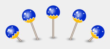 Şili Antarktika Toprakları Ulusal Bayrak Haritası iğne simgesi resimleme