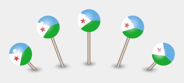 Cibuti ulusal bayrak işaret simgesi simgesi illüstrasyonu