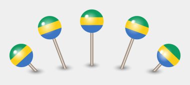Gabon ulusal bayrak haritası işaret simgesi simgesi illüstrasyonu