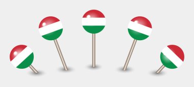 İtalya ulusal bayrak haritası iğne simgesi illüstrasyonu