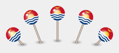 Kiribati ulusal bayrak haritası işaret simgesi simgesi illüstrasyonu