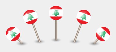 Lübnan ulusal bayrak haritası işaret simgesi simgesi illüstrasyonu