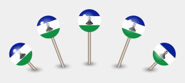 Lesotho ulusal bayrak haritası işaret simgesi simgesi illüstrasyonu