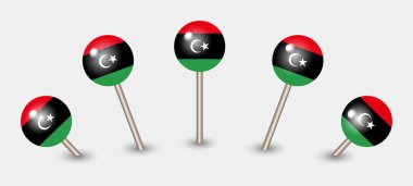 Libya ulusal bayrak haritası iğne simgesi illüstrasyonu