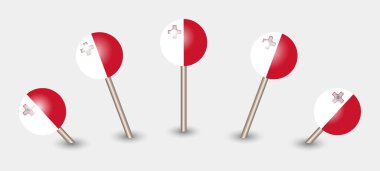 Malta ulusal bayrak haritası işaret simgesi simgesi illüstrasyonu