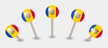 Moldova ulusal bayrak haritası işaret simgesi simgesi illüstrasyonu