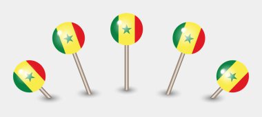 Senegal ulusal bayrak haritası işaret simgesi simgesi illüstrasyonu