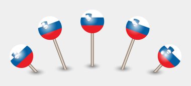 Slovenya ulusal bayrak haritası iğne simgesi illüstrasyonu