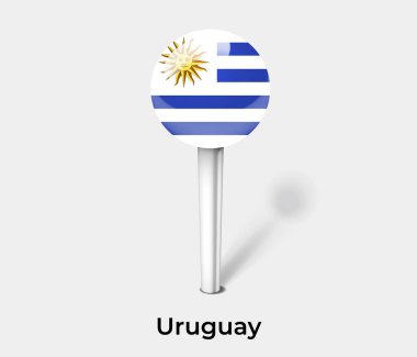 Uruguay ülke bayrağı pin haritası işaretleyici