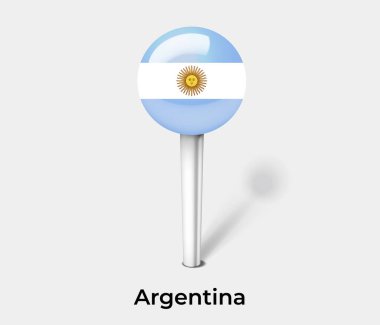 Arjantin ülke bayrak iğne haritası