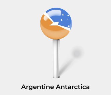 Arjantin Antarktika ülke bayrağı pin haritası işaretleyici