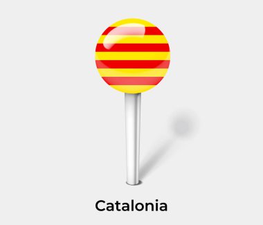 Katalonya ülke bayrağı pin haritası işaretleyici