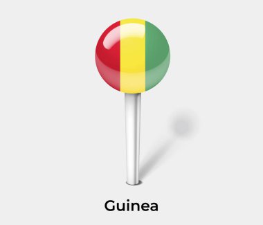 Guinea country flag pin map marker clipart