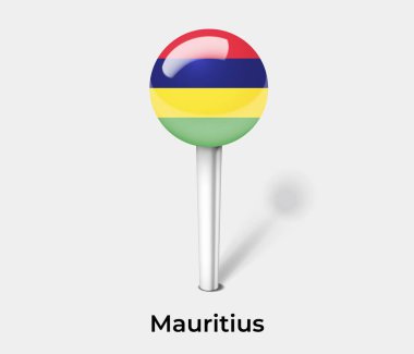 Mauritius ülke bayrağı pin haritası işaretleyici