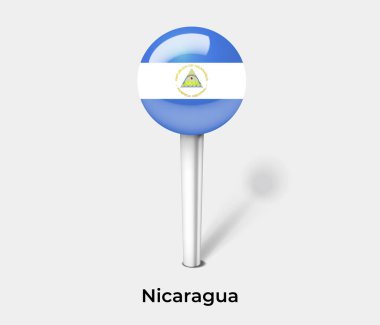 Nikaragua ülke bayrağı pin haritası işaretleyici