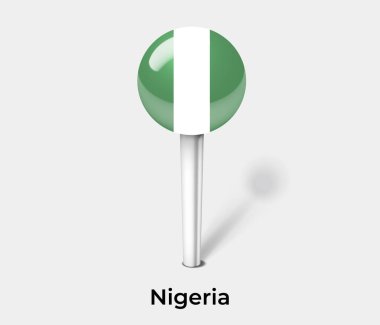 Nijerya ülke bayrağı pin haritası işaretleyici