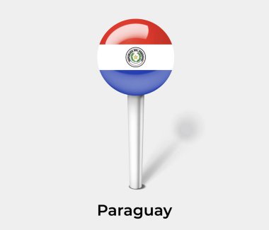 Paraguay ülke bayrağı pin haritası işaretleyici