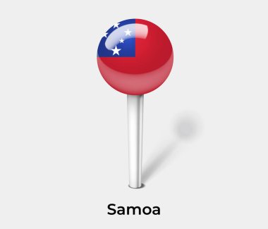 Samoa ülke bayrağı pin haritası işaretleyici