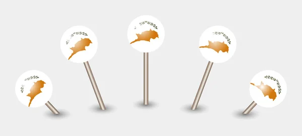 Ciprus Nemzeti Zászló Térkép Marker Pin Ikon Illusztráció Jogdíjmentes Stock Illusztrációk