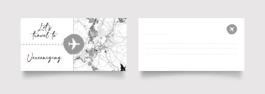 Siyah beyaz şehir haritası illüstrasyon vektörlü Vereeniging Şehir Adı (Güney Afrika, Afrika)