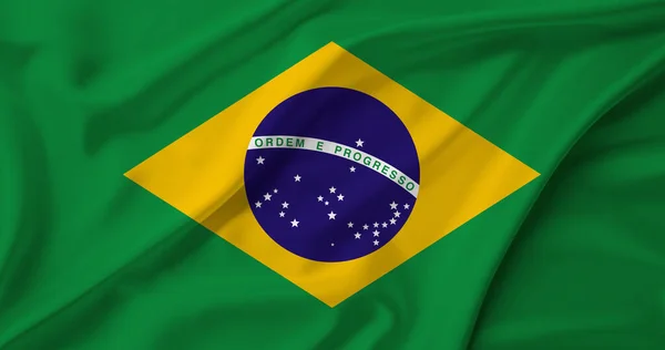 Brazylijska Flaga Narodowa Ilustracja Bandera Kraju — Zdjęcie stockowe