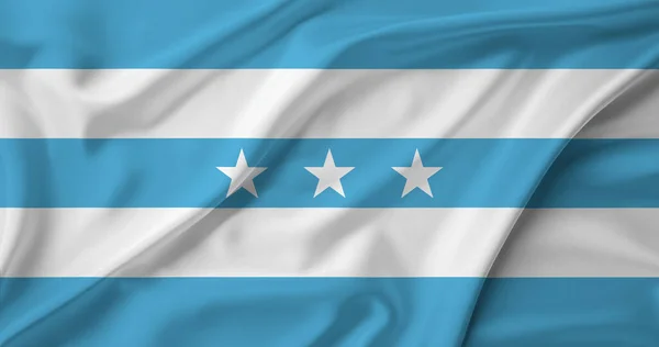 Guayaquil Bandera Nacional Ondeando Viento Renderizado — Foto de Stock