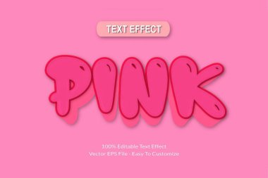 Pembe Düzenlenebilir Metin Efekti Şablonu